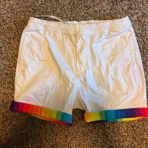 Rudest Rainbow Roll-Up Shorts size L